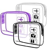 Lermende Clear Make Up Bag, TSA 3pcs Approved Makeup Bag Organizer &amp; Cosmetic Bag for Women With ...