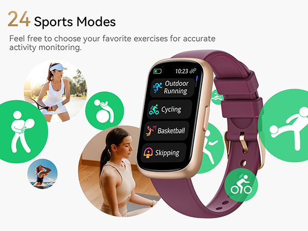 fitness tracker for women/men with 24 sports modes