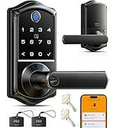Veise VE019 Fingerprint Smart Lever Lock - APP Control, Keypad Door Lock with Handle, Keyless Ent...