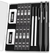 Four Candies 0.5 &amp; 0.7 mm Mechanical Pencil Set with Case - 2PCS Metal Mechanical Pencils, 8 Tube...