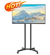 Afaloona Rolling TV Stand for 32 to 65 inch TVs up to 88 lbs, Mobile TV Cart with Lockable Wheels...