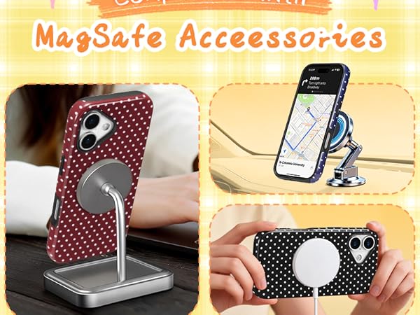 polka phone case magnetic case shockproof phone cover durable