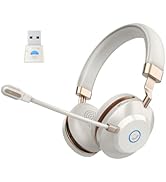 Wireless Headset, Bluetooth Headset with Microphone, AI Noise Canceling Mic &amp; USB Dongle, 45 Hrs ...