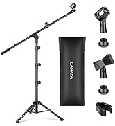 CAHAYA Mic Stand Floor Adjustable - Tripod Boom Arm Microphone Stand with Carrying Bag 2 Mic Clip...