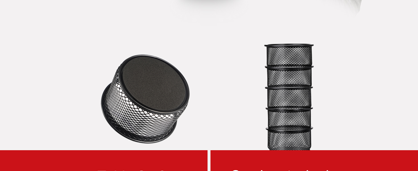 5 Packs Stackable Desk Mesh Holder