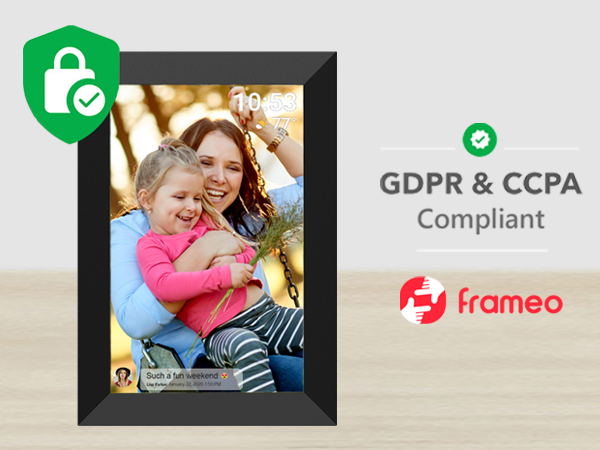 Frameo 10.1 Inch WiFi Digital Picture Frame, 1280x800 HD IPS Touch Screen Photo Frame Electronic