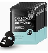Easilydays Charcoal Purifying Black Face Mask 7Pcs, Gentle Cleansing, Deep Adsorption, Hydrating ...