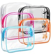 TSA Approved Toiletry Bag - F-color 5 Pack Clear Toiletry Bags - Quart Size Travel Bag, Clear Cos...