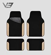 CAR PASS Waterproof Car Floor Mat, Universal Fit Car Mats with Driver Heel Pad, Leather Car Carpe...
