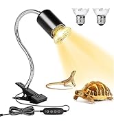 NCONCO Reptile Heat Lamp, Turtle Lamp with 360 Rotatable Hose Turtle Tank Light with 2 Bulbs and ...