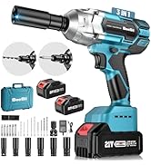 Seesii Cordless Impact Wrench 1/2 inch, Brushless Impact Gun Max Torque 479 Ft-lbs(650Nm), 3300RP...