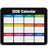 2026 Calendar Mouse Pad, Square New Year 2026 Mousepad 10.2 x 8.3 Inch, Stitched Edge Anti-Slip W...