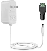 Tonton 24W Power Supply Adapter 6ft Cord 12V 2A 2000mA DC Power Cable to 110-240V AC Adapter UL/C...