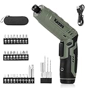 KREBS Power Electric Screwdriver, 4V Max 5Nm Cordless Screwdriver Rechargeable Set with 39pcs bit...
