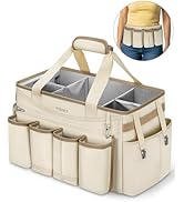 Ytonet Cleaning Caddy Bag with Detachable Apron, Extra Large Cleaning Supplies Organizer with Fol...