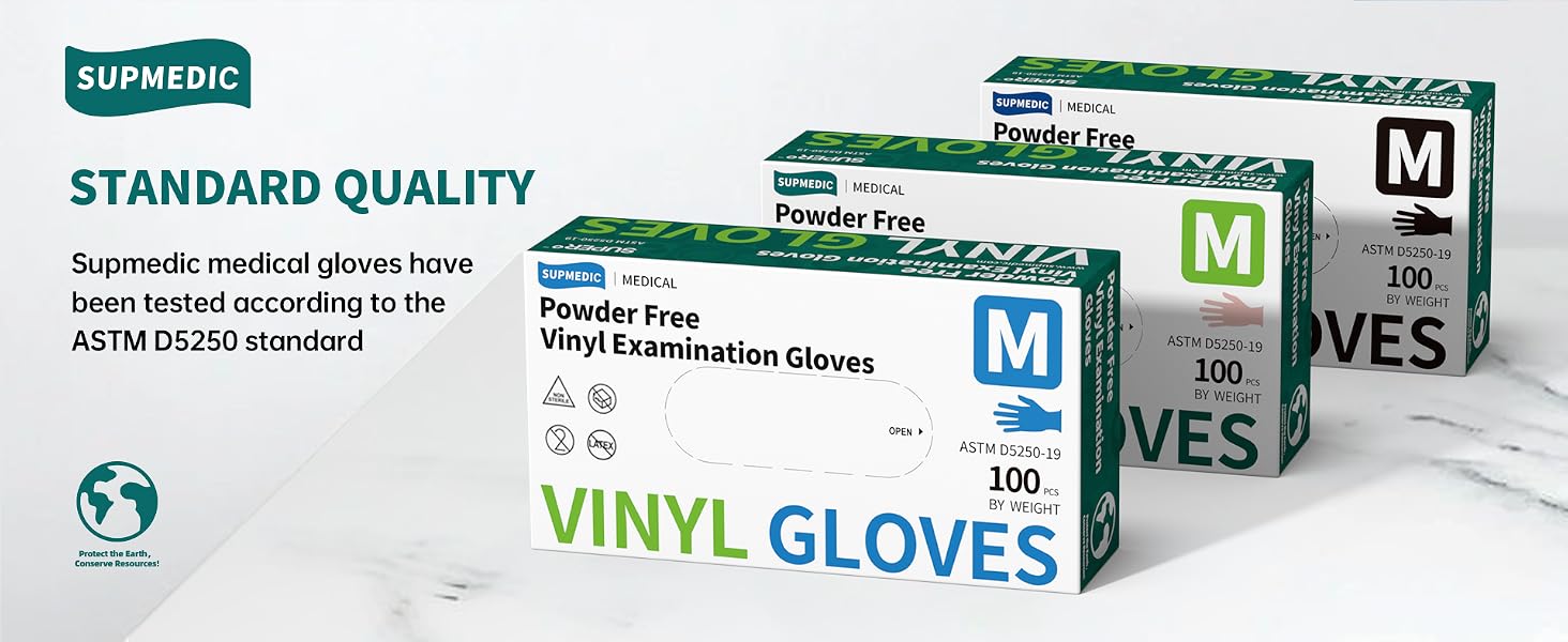 Supmedic Vinyl exam gloves