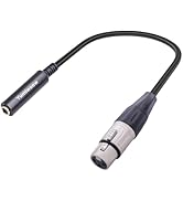 Yumiwoow XLR Female to 1/4" Female calbe, 3 Pin Female to 6.35mm Socket Audio Cord, XLR Jack to T...