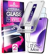 Defenslim for iPhone 17 Pro Max Screen Protector (2Pack), Easy Auto-Align Install Kit, 6.9" Tempe...