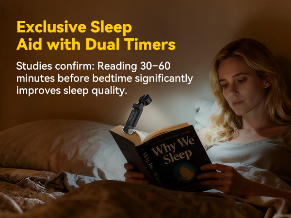 Bed reading light with dual timers, offering an exclusive sleep-aid experience for night reading