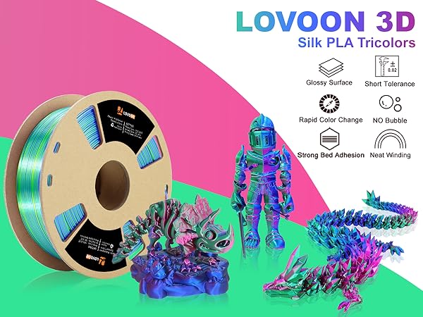 pla filament 1.75mm,3d printers,3d printer filament, 3d printing filament, Tricolor filament