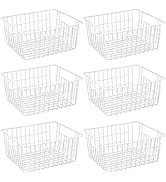 Redrubbit Wire Storage Baskets, Large Farmhouse Metal Freezer Basket Storage Organizer Bins with ...