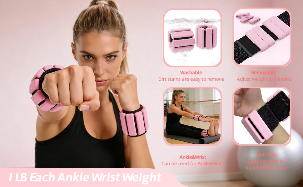Adjustable ankle weights for women men kids pilates equipments kit