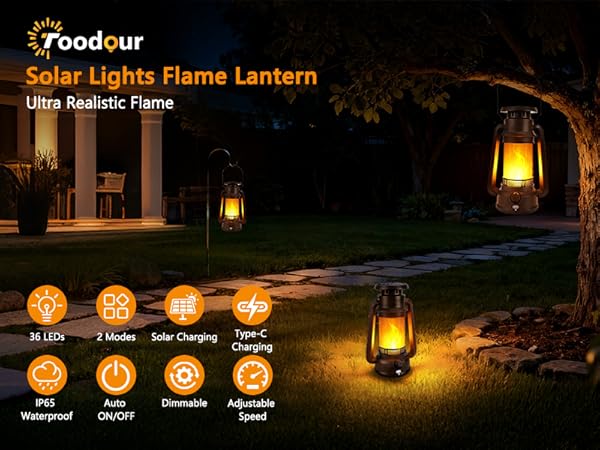 Solar &amp;amp; Battery Powered Lantern Outdoor Lights