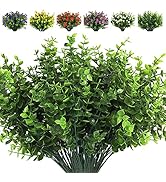 RECUTMS 8 Bundles Artificial Eucalyptus Artificial Grasses Fake Greenery Boxwood Stems Fake Plant...