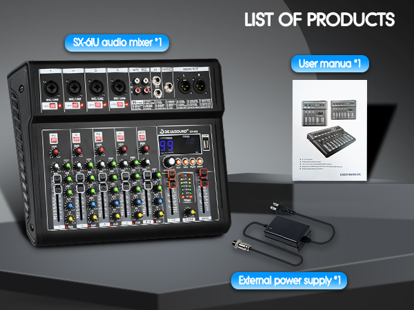 6 Channel Audio Mixer,Audio Mixer,Mixing Console
