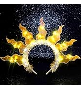 DRESBE Light Up Fire Headband LED Sun Goddess Headbands Party Rave Flame Halo Hair Accessories fo...