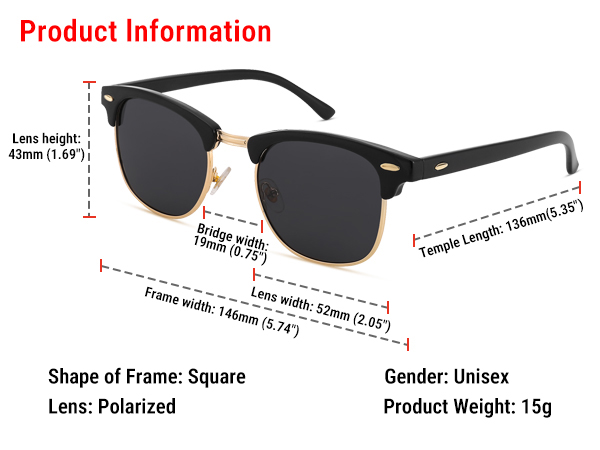 Pro Acme Semi-Rimless Polarized Sunglasses