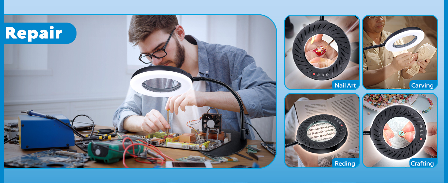 magnifying glass with light