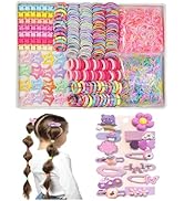 Girls Hair Rubber Bands Colorful Elastic Hair Ties Set Toddler Hair Accessories for Girls with Cu...