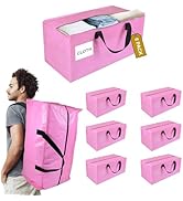 GRIPZON 6 Pack Extra Large Moving Bags with Zippers, Backpack Straps &amp; Reinforced Handles, Heavy ...