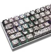 GMKWTL PBT Anime Keycaps 108 Keys, XVX Japanese Custom Backlit Keycaps, OEM Profile Keycaps for 6...