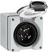 Muelnmey 30AmpGenerator Power Inlet Box, 125/250 Volt Nema L5-30P 3750W Generator Plug Outdoor du...