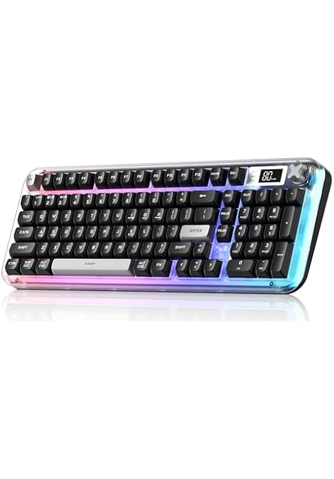 AUSDOM K98pro Wireless Silent Creamy Keyboard, Tri-Mode BT/2.4G/USB-C Computer Keyboard with Numb...