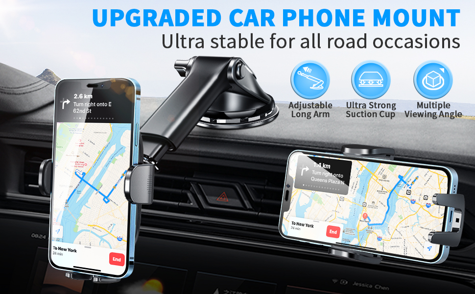 Upgraded universal 3 in 1 car phone mount