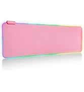 Tilted Nation Pink Gaming Mouse Pad RGB - Create Your Dream Setup - Bright LED Gaming Mousepad Ma...