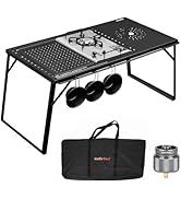 Onlyfire IGT Camping Table Kit with Gas Stove and Carrying Case, Folding Camp Table, Portable Cam...