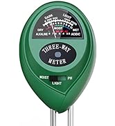 Plant Moisture Meter, 3 in 1 Soil Moisture Light pH Tester, Dr.meter Soil Probe Test Kits for Ind...