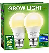 Grow Light Bulbs, Briignite LED Grow Light Bulb A19 Bulb, Full Spectrum Grow Light Bulb, Plant Li...