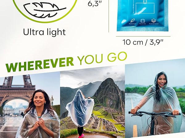 rain ponchos for adults poncho adult compact pocket travel emergency raincoat packable with hood