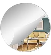 DARENYI 9" Round Wall Mirror Tile, Self Adhesive Non Glass Mirror Sticker Acrylic Mirror Sheet Di...