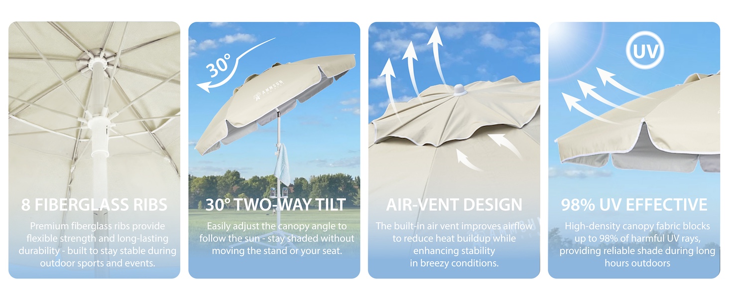 sports umbrella with stand