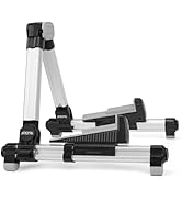 AROMA Foldable Guitar Stand Floor With Adjustable Tray and Backrest Folding Instrument Stand for ...