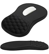 G JGOO Ergonomic Mouse Pad with Wrist Rest, Mousepad with Memory Foam & Massage Design, Wrist Pai...