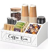 Coffee Bar Organizer for Coffee Bar Accessories, Coffee Station Organizer for Countertop, Wood Co...