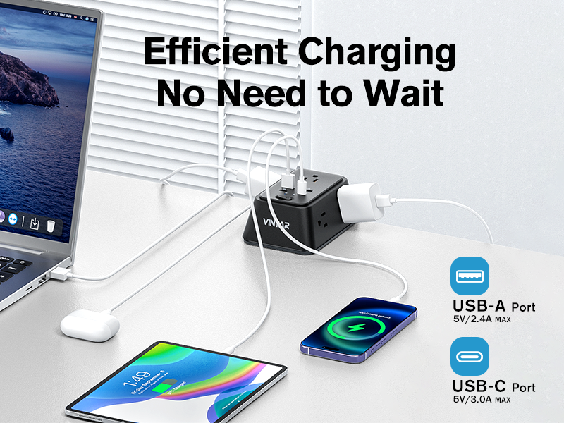 clamp on power strip for desk