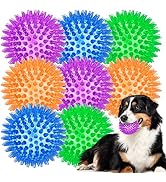 ME.FAN 3.5'' Squeaky Dog Toy Balls [8 Pack] Spiky Dog Balls/Puppy Chew Toys for Cleaning Teeth an...